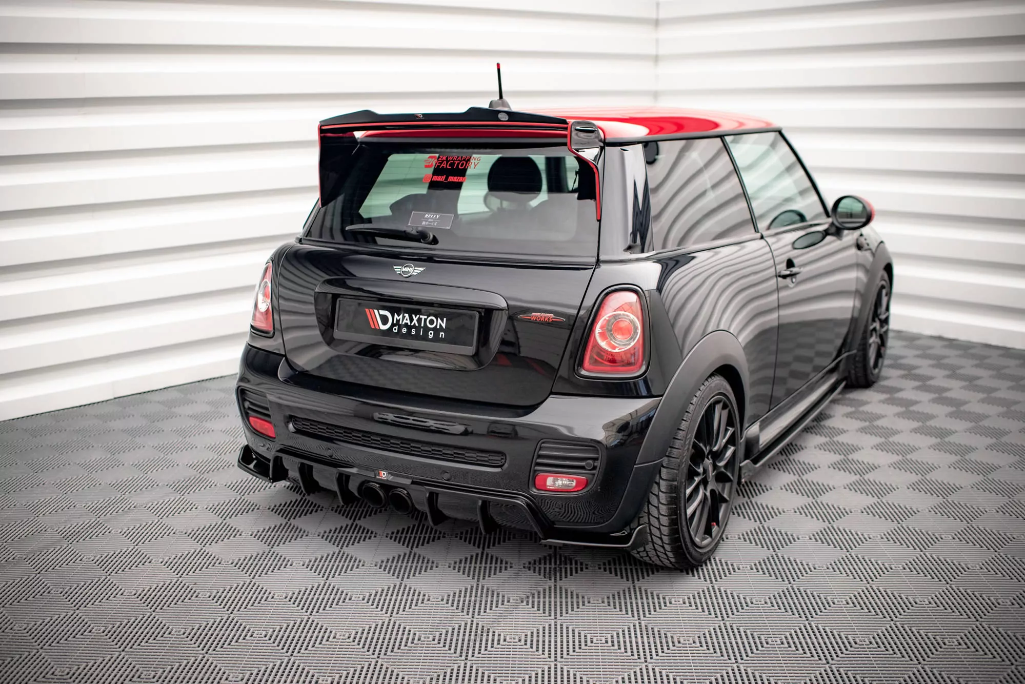 Heck Ansatz Flaps Diffusor V.3 Für Mini Cooper John Cooper Works R56 Schwarz Hochglanz