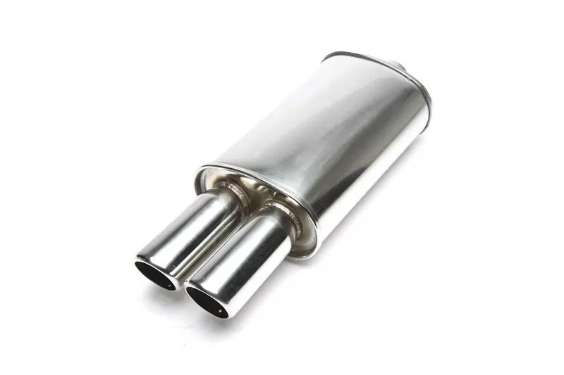 TA Technix Edelstahl Sportendschalldämpfer universal 2 x 76mm rund / angeschrägt