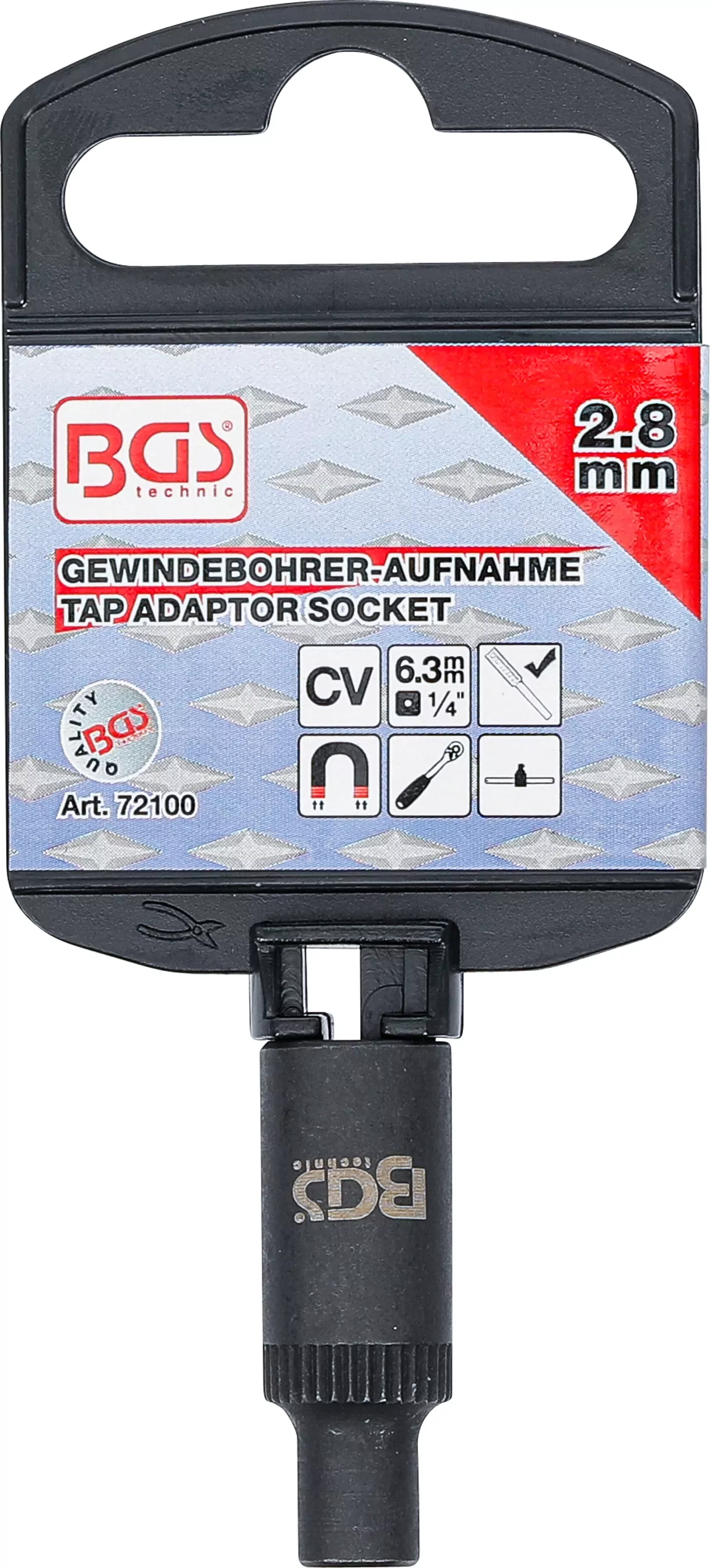 Gewindebohrer-Aufnahme-Steckschlüssel-Einsatz | 6,3 mm (1/4") | 2,8 mm
