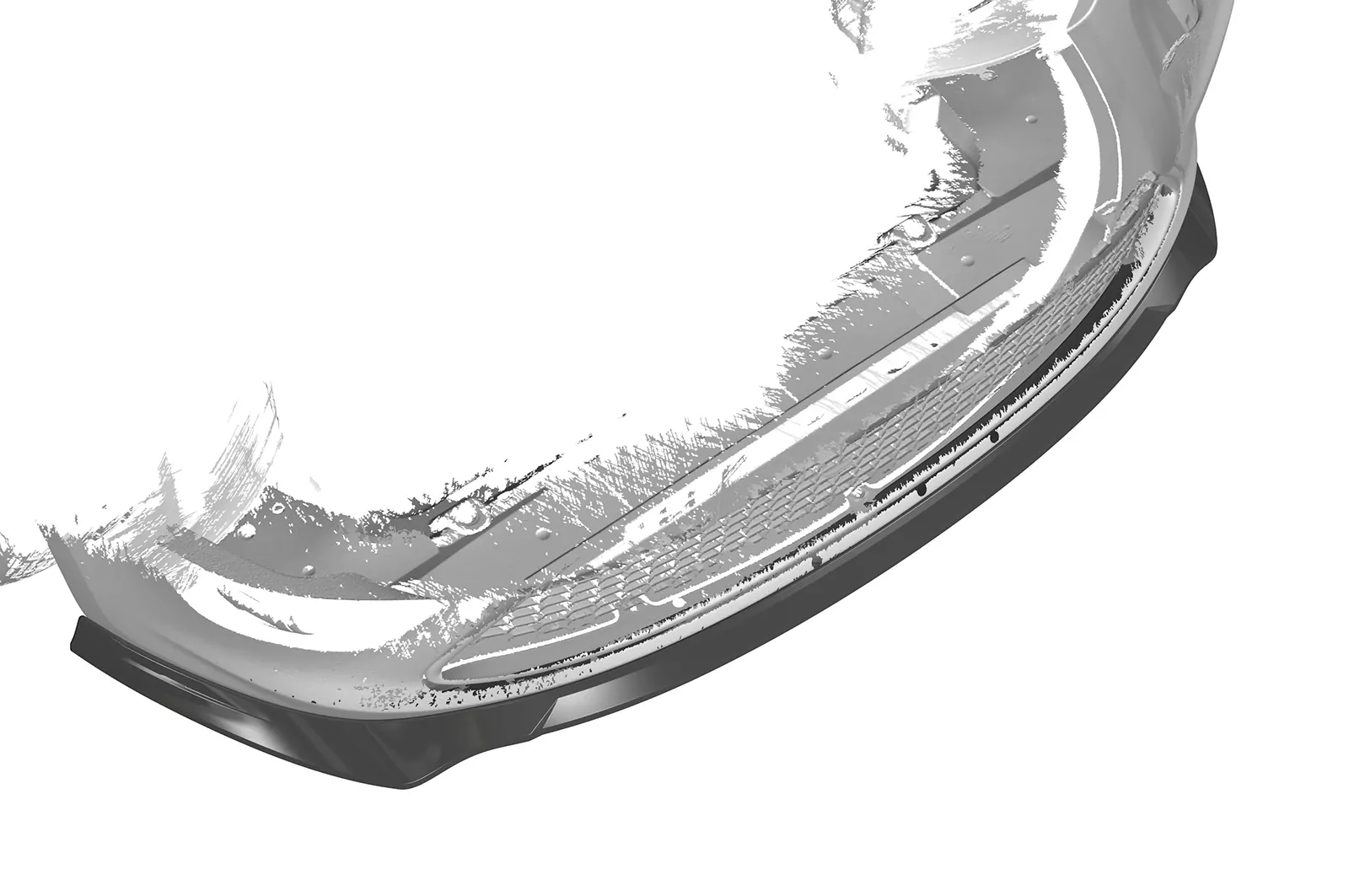 Cup-Spoilerlippe mit ABE für Ford Focus MK2 ST CSL509 Schwarz Strukturiert