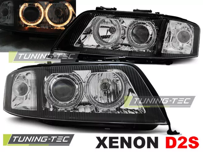 XENON HEADLIGHTS ANGEL EYES BLACK fits AUDI A6 06.01-05.04