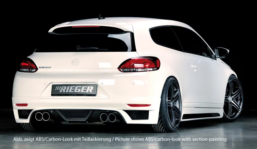 Rieger Heckschürzenansatz für VW Scirocco 3 (13) - 2-tür. 08.08-04.14 (bis Facelift) carbon optik