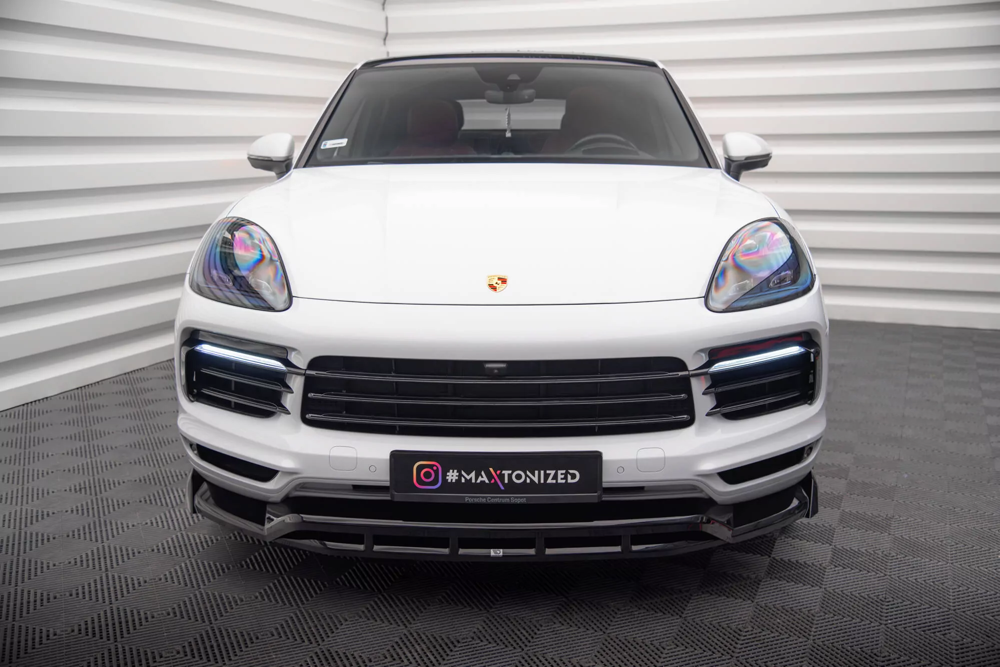 Front Ansatz Für Porsche Cayenne Coupe Mk3 Schwarz Hochglanz