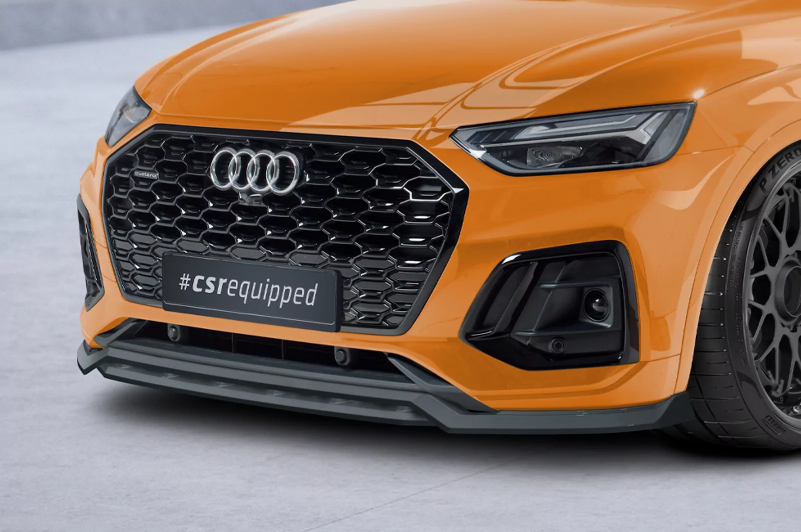 Cup-Spoilerlippe mit ABE für Audi Q5 (FY/FYT) S-Line / SQ5 (FY) CSL677 Schwarz Strukturiert