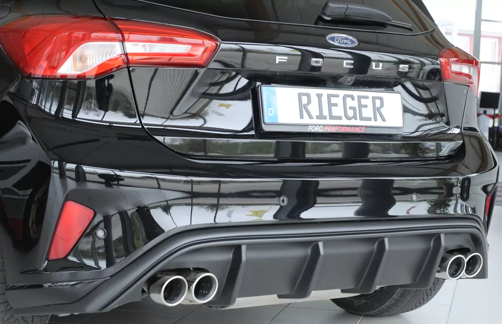Rieger Heckeinsatz matt schwarz für Ford Focus 4 ST (DEH) 5-tür. (Schrägheck) 06.19-03.22 (bis Facelift)