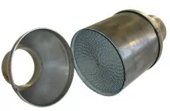 Uni-Metallkat - 100 Zellen Material: 1.4812 Länge: 230mm/ Anschluss: 62mm  - unpoliert (ohne Gutachten (laut StVo nicht zugelassen))