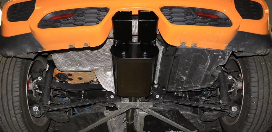 Mini Cooper S - F56 & F57  Endschalldämpfer Ausgang mittig - 2x95x78 Typ 68 Schwarz