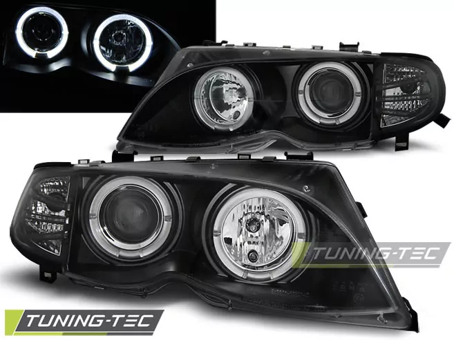 HEADLIGHTS ANGEL EYES BLACK fits BMW E46 09.01-03.05