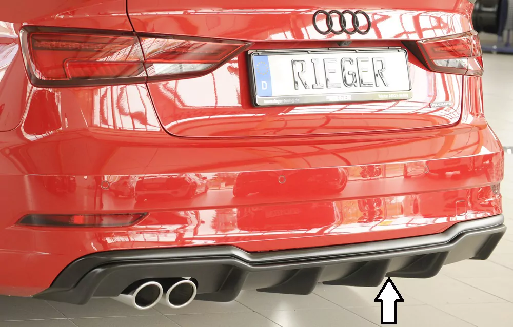 Rieger Heckeinsatz für Audi A3 (8V) - 5-tür. (Limousine 8VS) 09.16- (ab Facelift) carbon optik