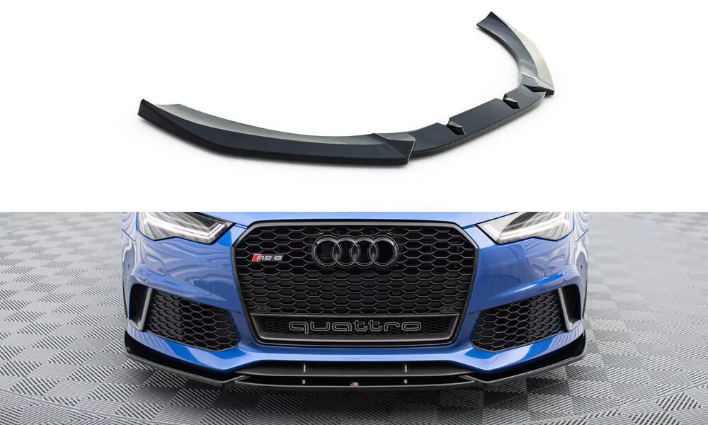 Front Ansatz V.4 Passend Für Audi RS6 C7 Schwarz Hochglanz