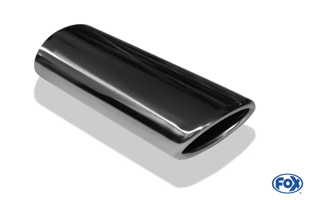 Anschweißendrohr Typ 32  86x54 mm / Länge: 200 mm / oval / eingerollt / 29° abgeschrägt / ohne Absorber