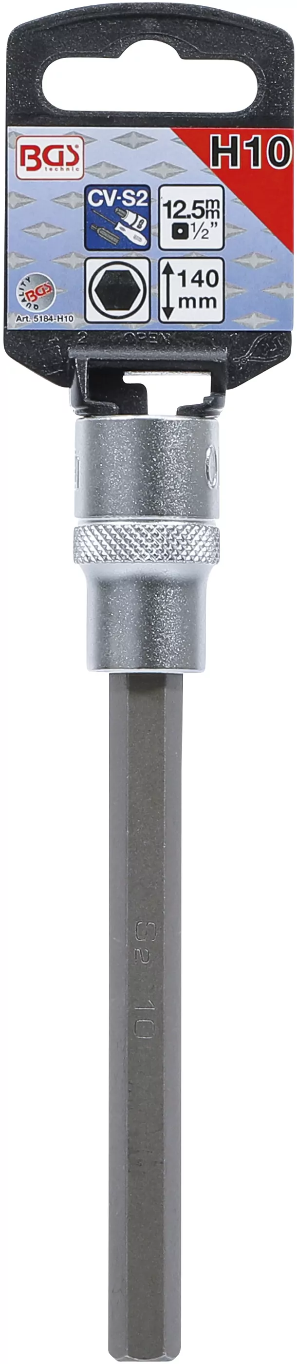 Bit-Einsatz | Länge 140 mm | Antrieb Innenvierkant 12,5 mm (1/2") | Innensechskant 10 mm