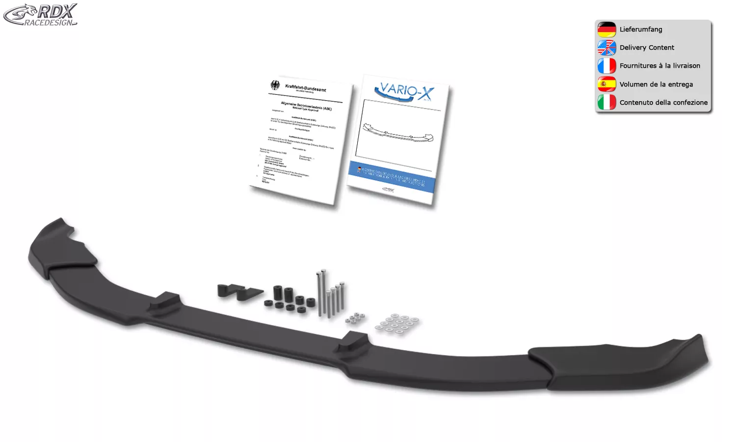 RDX Frontspoiler VARIO-X für BMW 3er F30 / F31 2015+ Frontlippe Front Ansatz Vorne Spoilerlippe