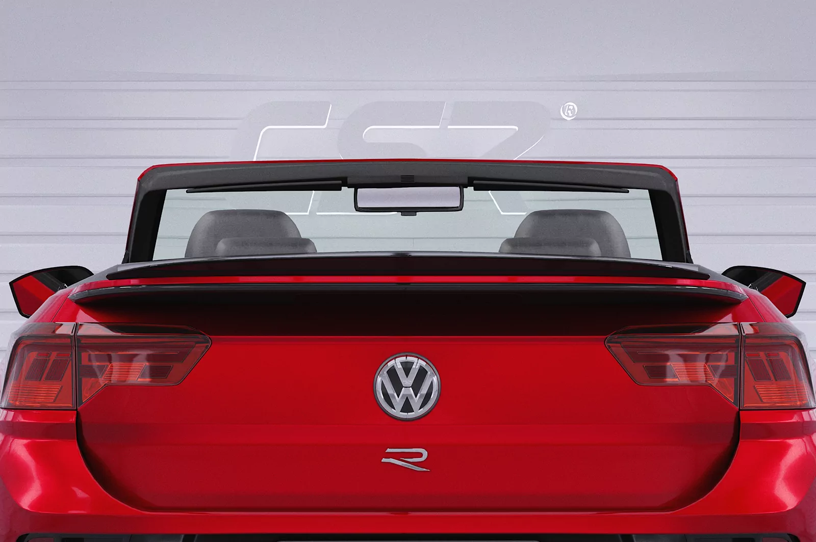 Heckflügel mit ABE für VW T-Roc (Typ A1) Cabrio HF619 Strukturiert (schwarz matt)