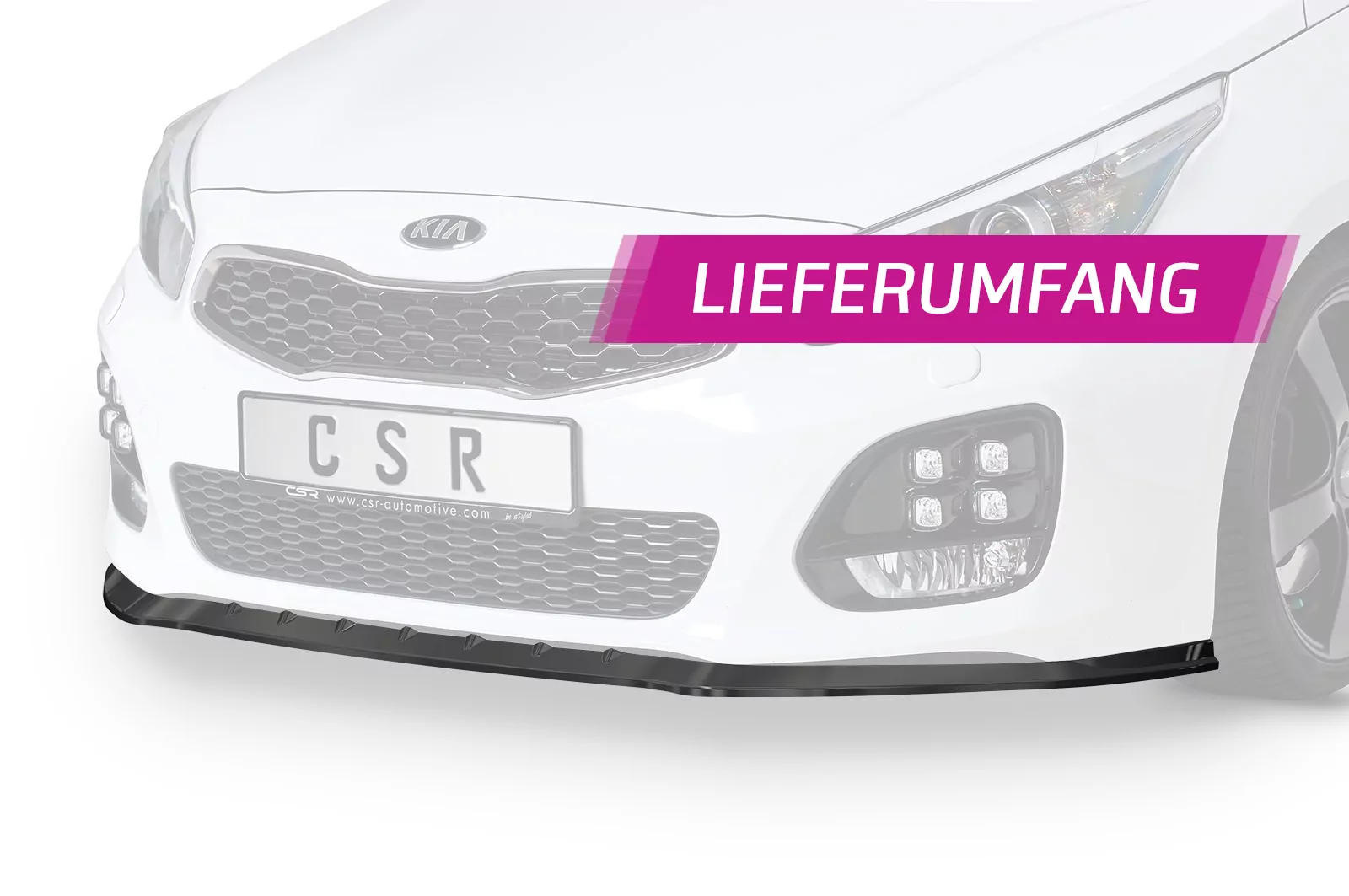 Cup-Spoilerlippe mit ABE für KIA Ceed (JD) GT-Line CSL489 Strukturiert (schwarz matt)