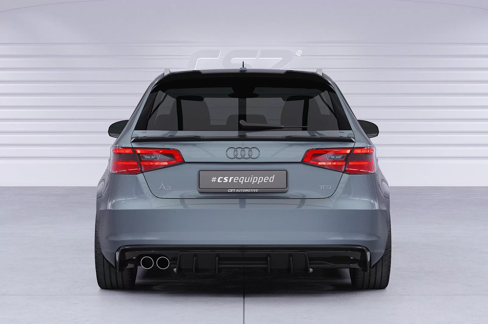 Heckflügel mit ABE für Audi A3 8V HF124 Schwarz Strukturiert