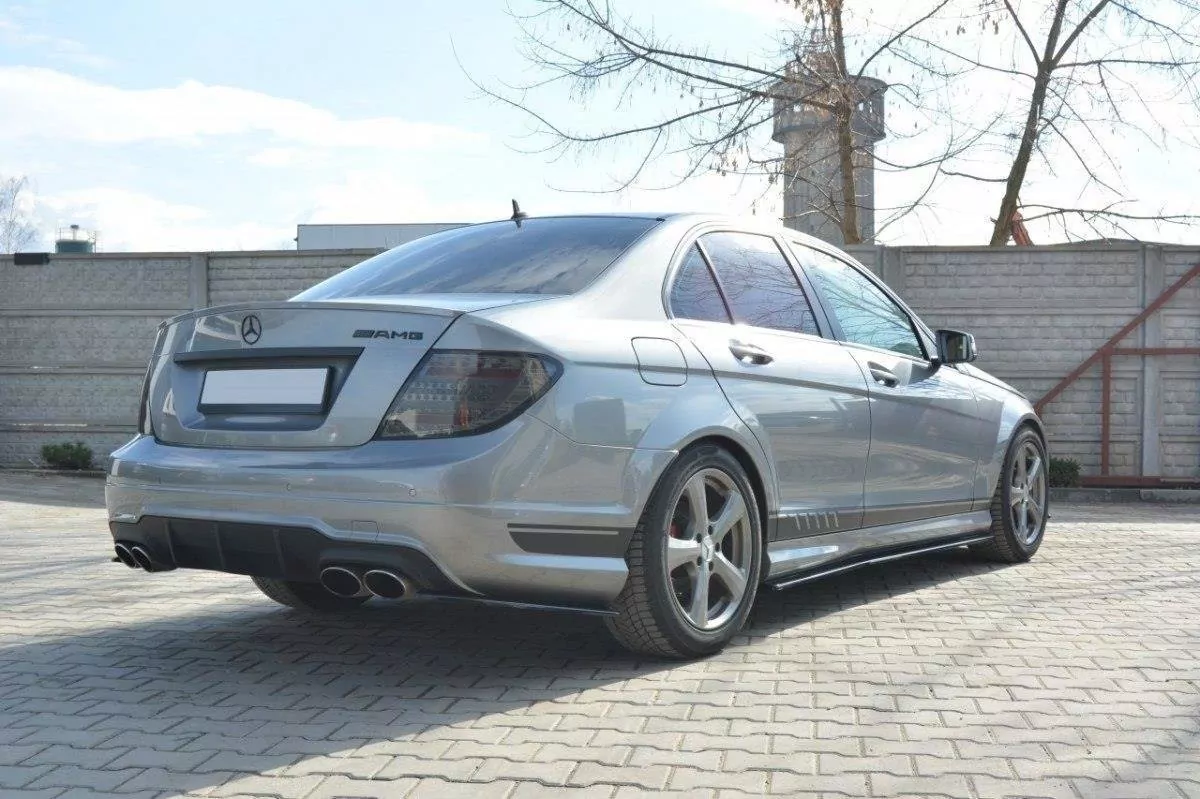Heck Ansatz Flaps Diffusor Passend Für Diffusor Passend Für Mercedes C W204 63 AMG/AMG-Line Schwarz Hochglanz Schwarz Hochglanz