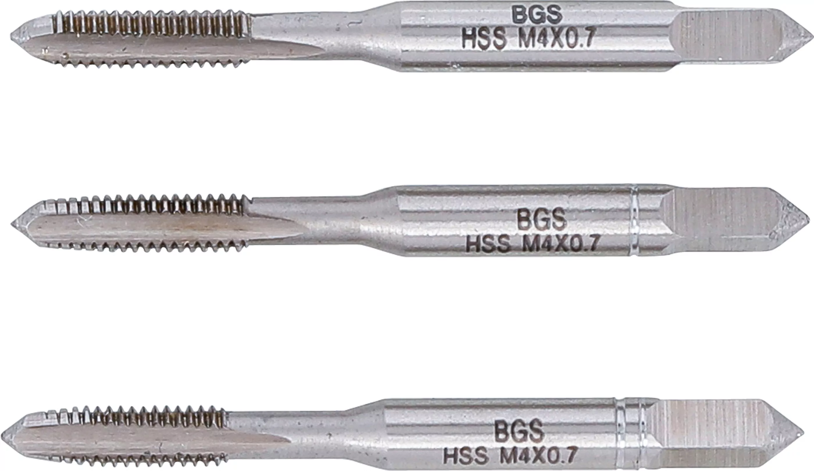 Gewindebohrer-Satz | Vor-, Mittel- und Fertigschneider | HSS-G | M4 x 0,7 mm | 3-tlg.