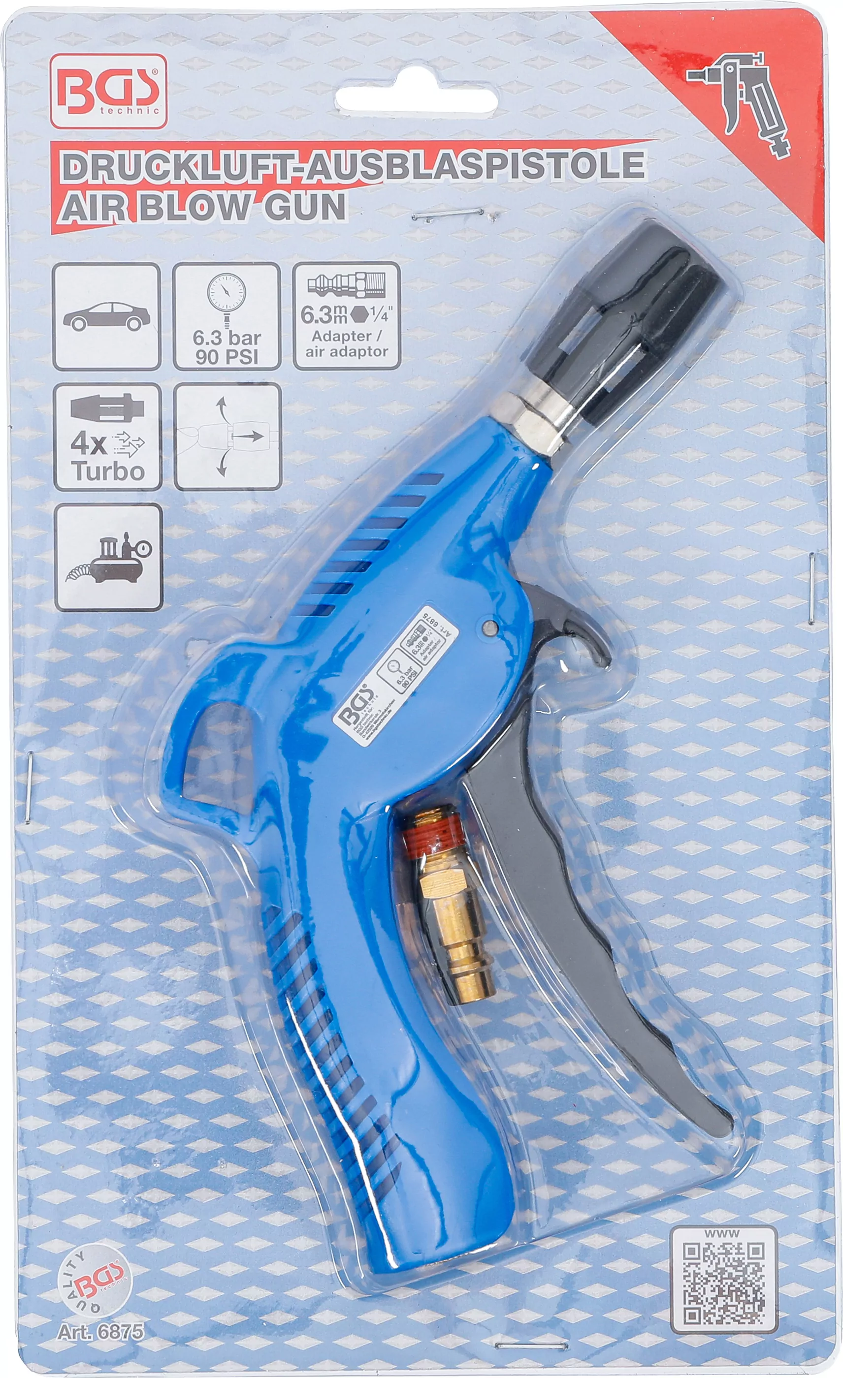 Druckluft-Ausblaspistole | mit Turbo Venturidüse