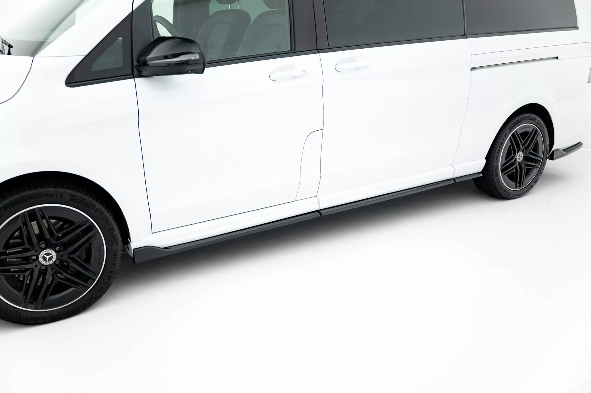 Seitenschweller Ansatz Für V.2 Für Mercedes-Benz V-Klasse Extra Long AMG-Line W447  Schwarz Hochglanz