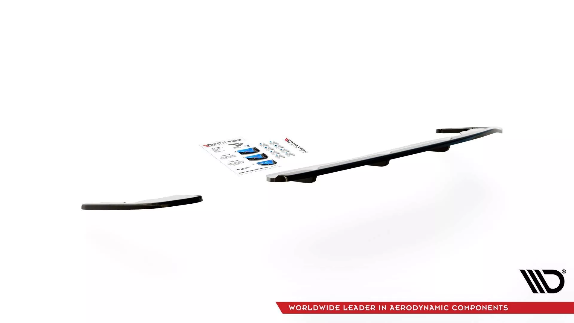 Hinten Splitter (mit Einem Vertikalem Balken) Peugeot 508 GT-Line Mk2 Schwarz Hochglanz