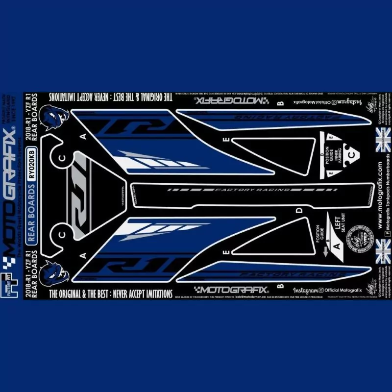 Motografix Steinschlagschutz hinten Yamaha YZF R1 2018- RY020KB