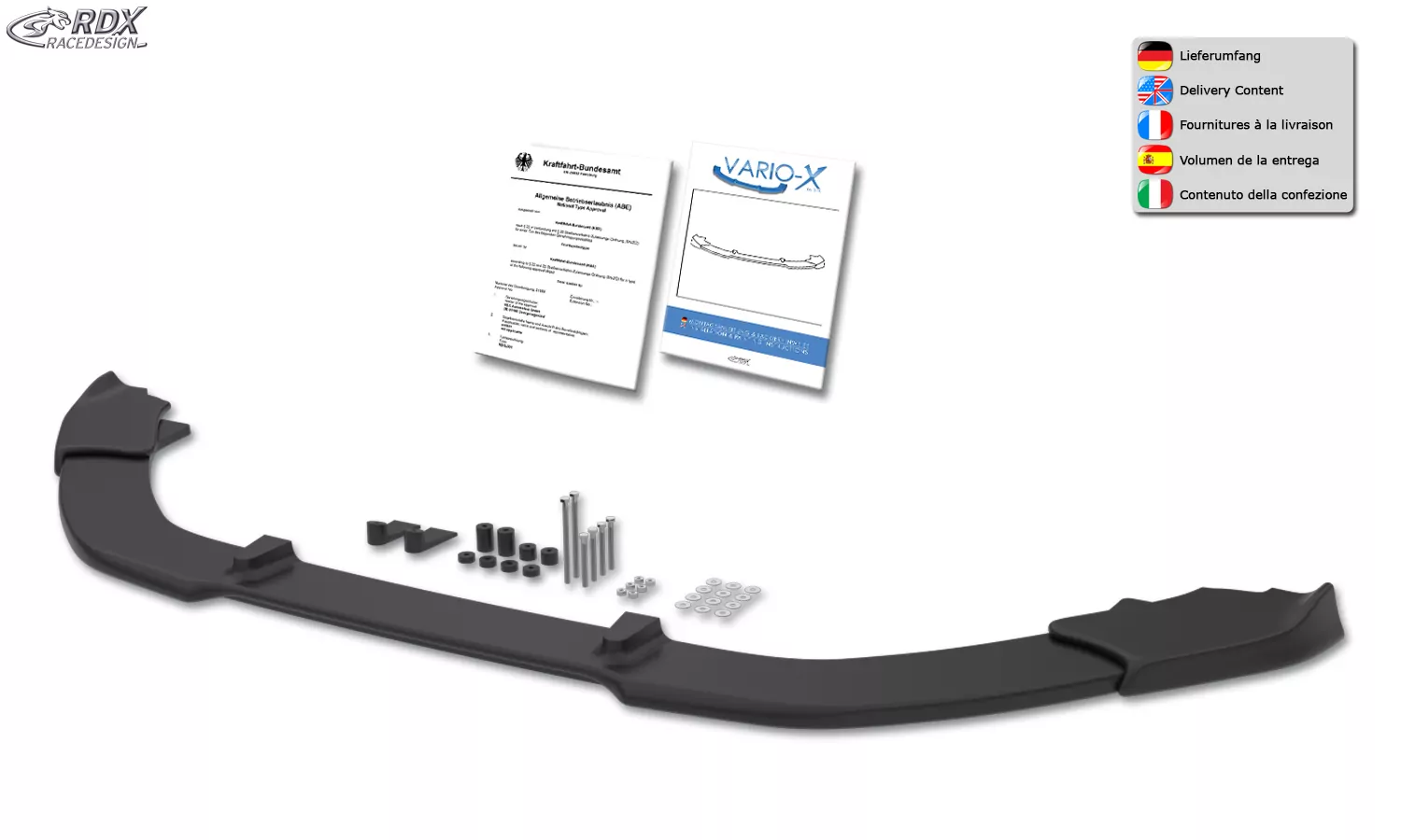 RDX Frontspoiler VARIO-X für VW Golf 7 Facelift 2017+ Frontlippe Front Ansatz Vorne Spoilerlippe