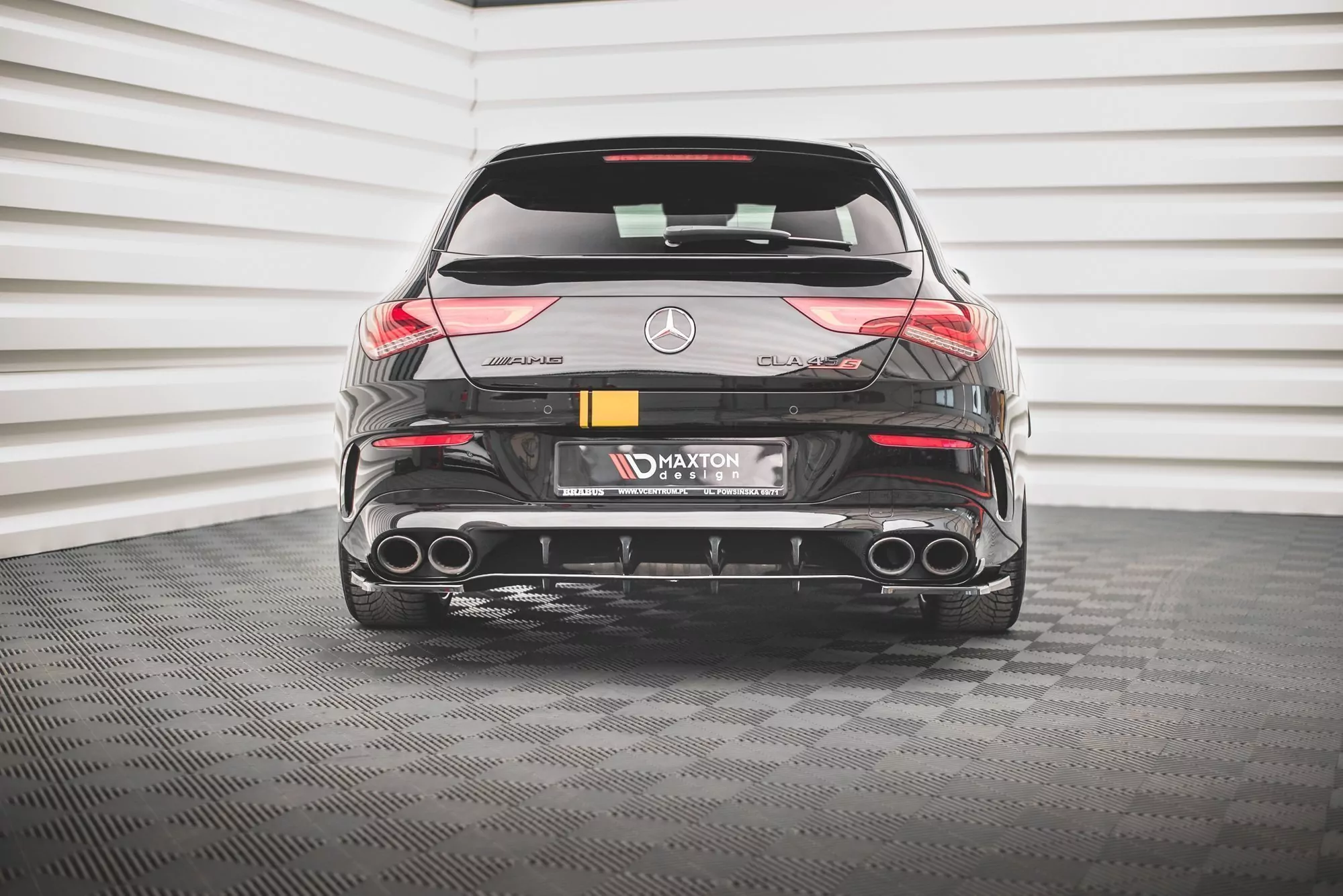 Diffusor Heck Ansatz Für Mercedes-AMG CLA 35 Aero / 45 Aero C118 Schwarz Hochglanz