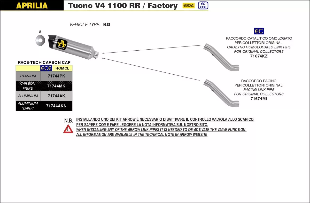 Arrow Race-Tech Aluminium Dark Aprilia RSV 4 Factory/V4R/V4 RF/Factory -16