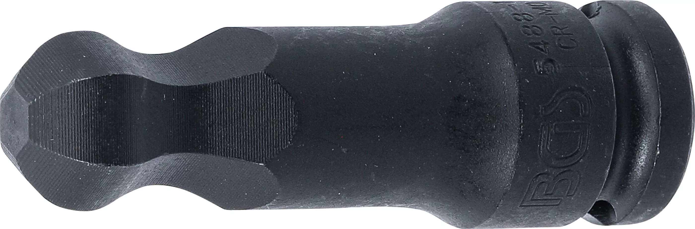 Kraft-Bit-Einsatz | Länge 75 mm | Antrieb Innenvierkant 12,5 mm (1/2") | Innensechskant mit Kugelkopf 17 mm