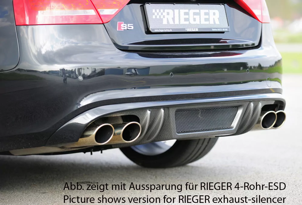 Rieger Heckeinsatz für Audi A5 (B8/B81) - Sportback 06.07-07.11 (bis Facelift) carbon optik