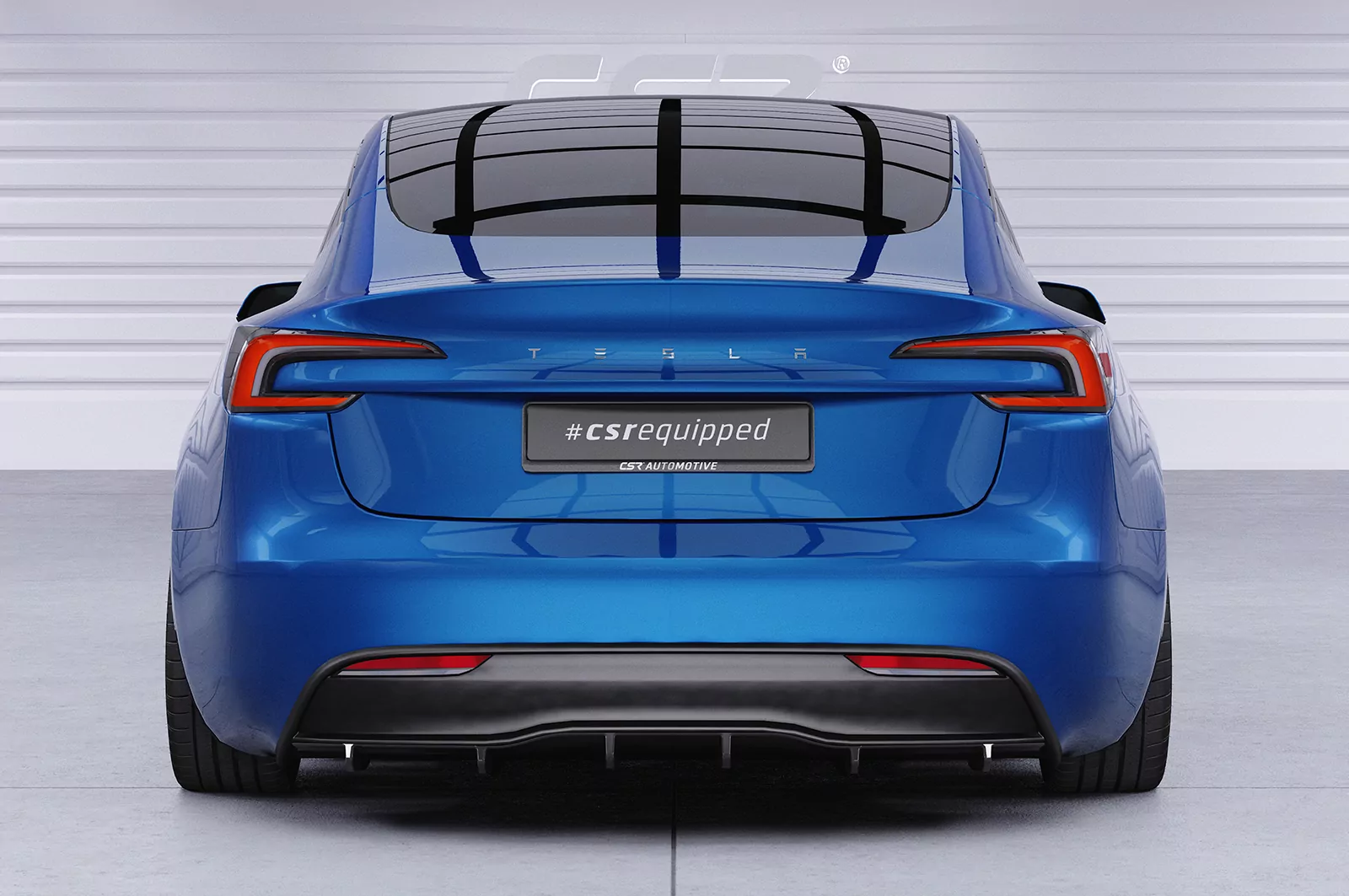 Heckansatz für Tesla Model 3 HA496 Schwarz Strukturiert