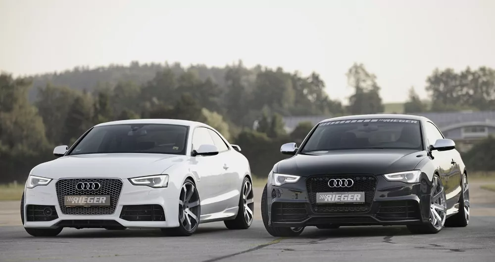 Rieger Spoilerstoßstange für Audi A5 (B8/B81) - Cabrio 10.11-06.16 (ab Facelift) carbon optik