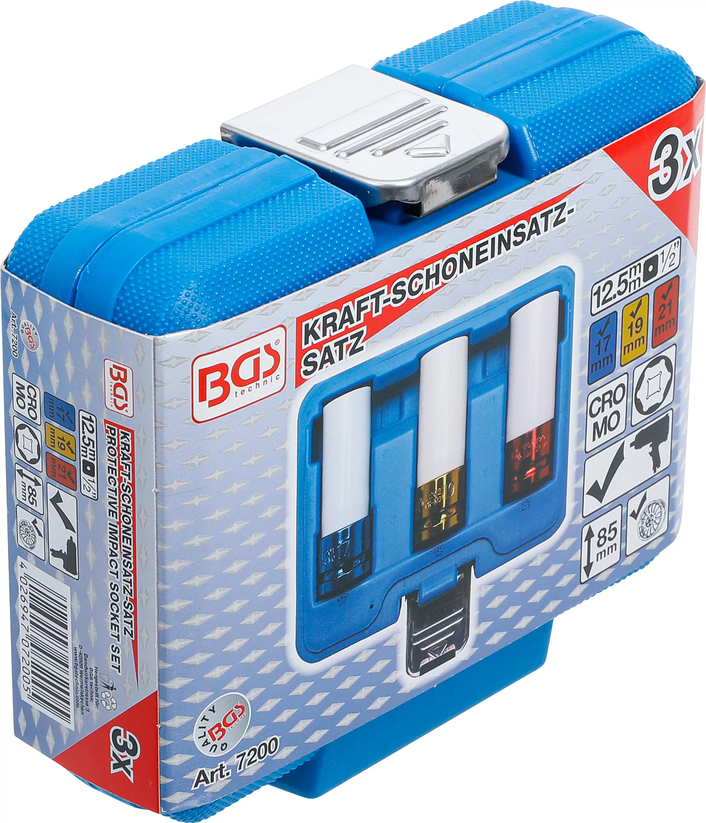 Kraft-Schoneinsatz-Satz | Antrieb Innenvierkant 12,5 mm (1/2") | SW 17 / 19 / 21 mm | 3-tlg.