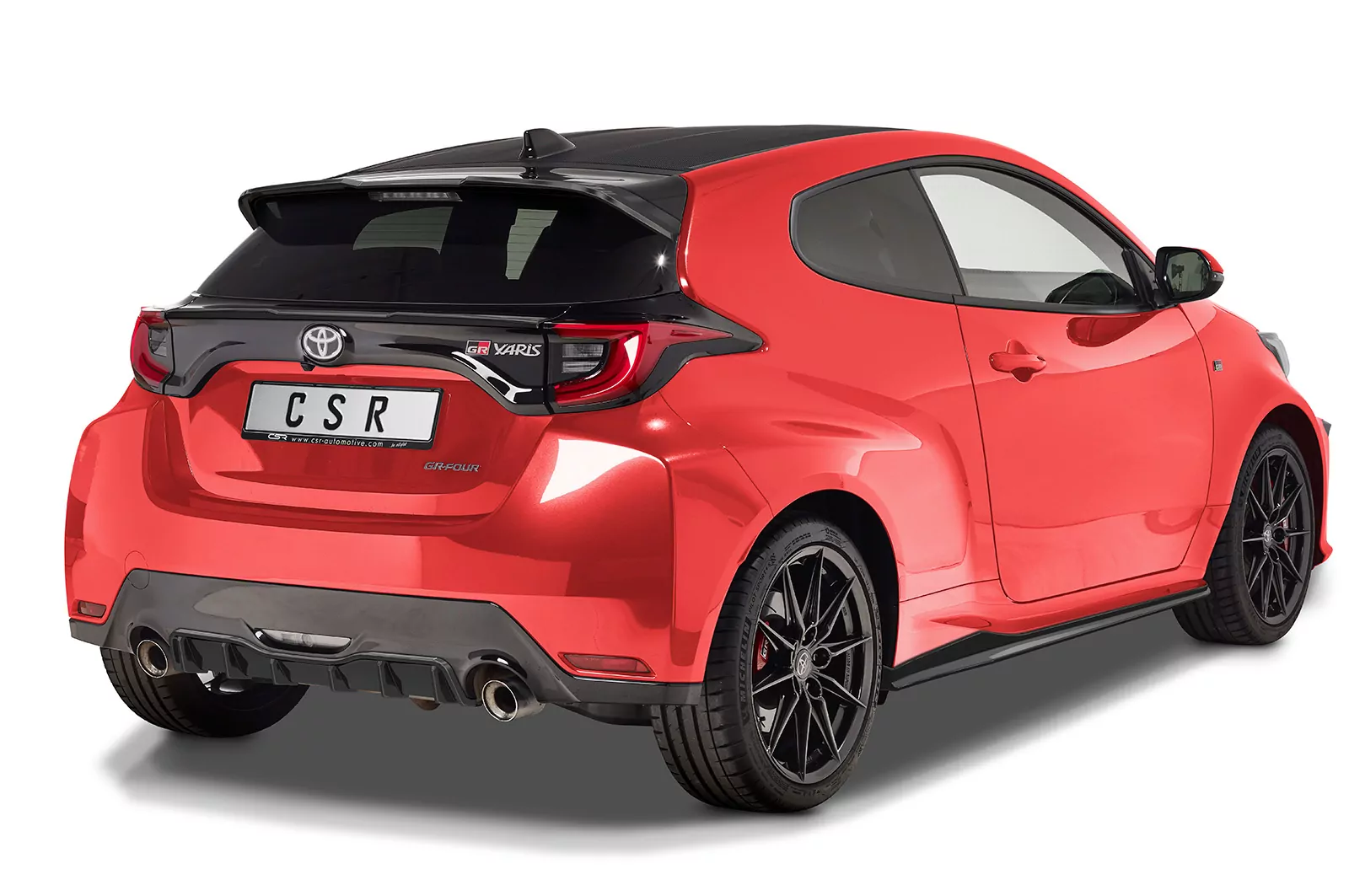 Heckansatz für Toyota GR Yaris (XP21) HA277 Schwarz Strukturiert