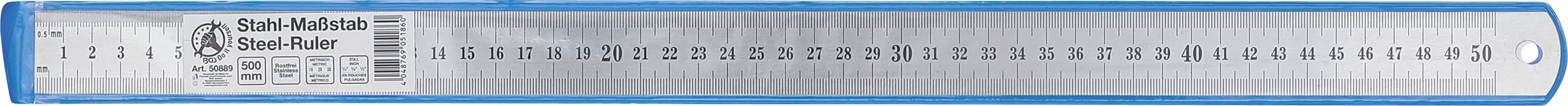 Stahl-Maßstab | biegsam | Edelstahl | rostfrei | 0,5 m