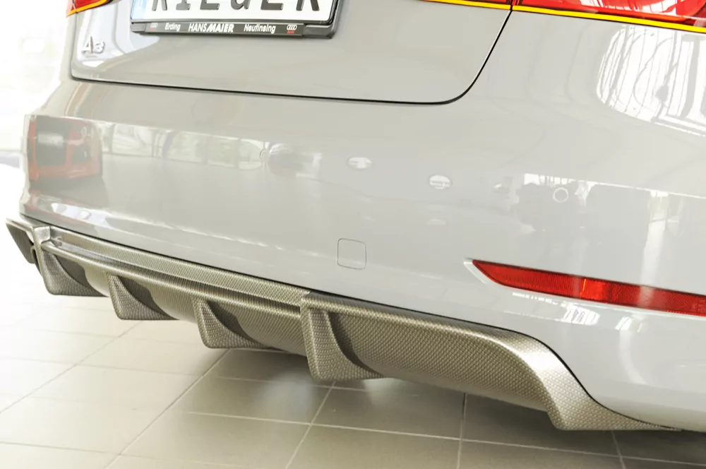 Rieger Heckeinsatz für Audi A3 (8V) - 5-tür. (Limousine 8VS) 07.12-08.16 (bis Facelift) carbon optik