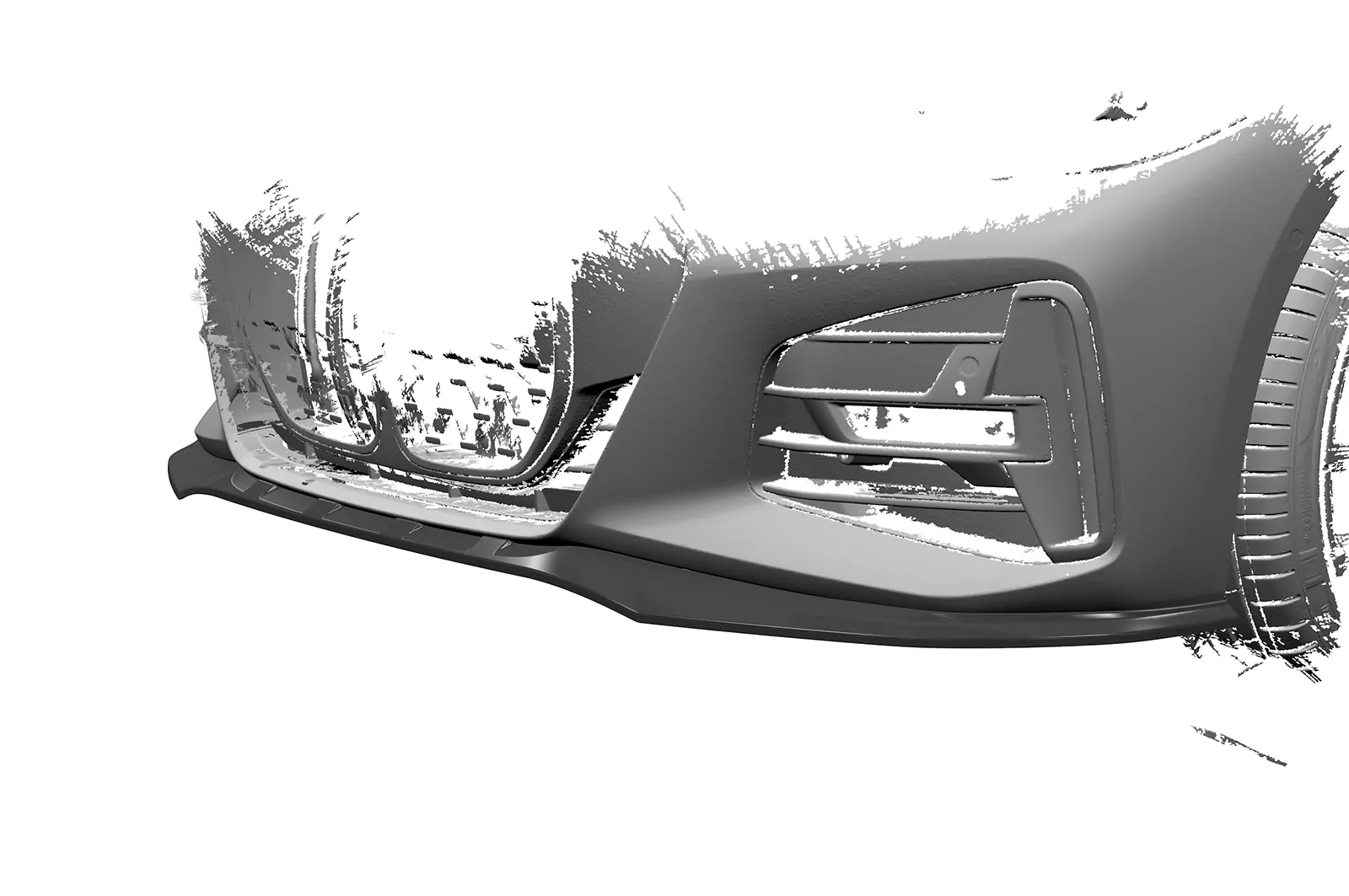 Cup-Spoilerlippe mit ABE für BMW 4er (G22/G23) M-Paket und M440 CSL524 Schwarz Strukturiert