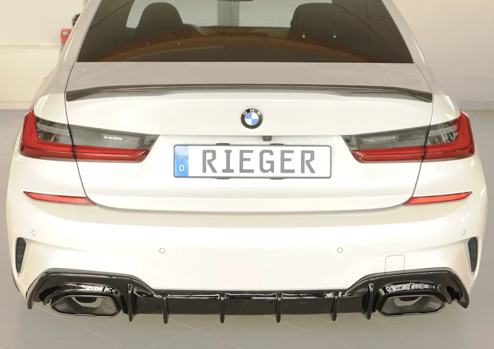 Rieger Heckeinsatz glanz schwarz für BMW 3er G21  (G3K) Touring 03.19-06.22 (bis Facelift)
