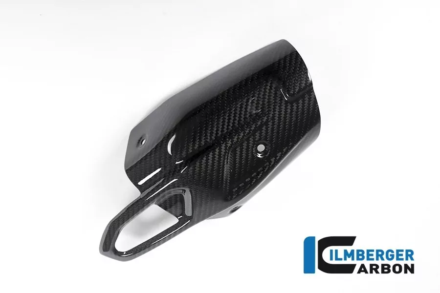 Ilmberger Carbon Auspuffschutz vorne am Schalldämpfer