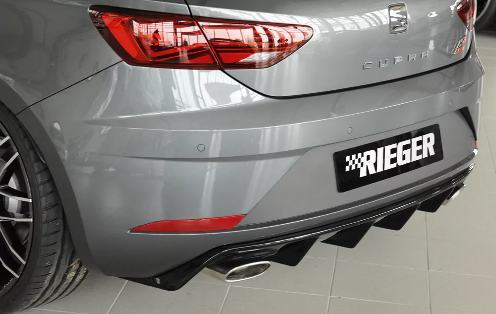 Rieger Heckeinsatz für Seat Leon Cupra (5F) - 5-tür. 01.17- (ab Facelift) schwarz glanz