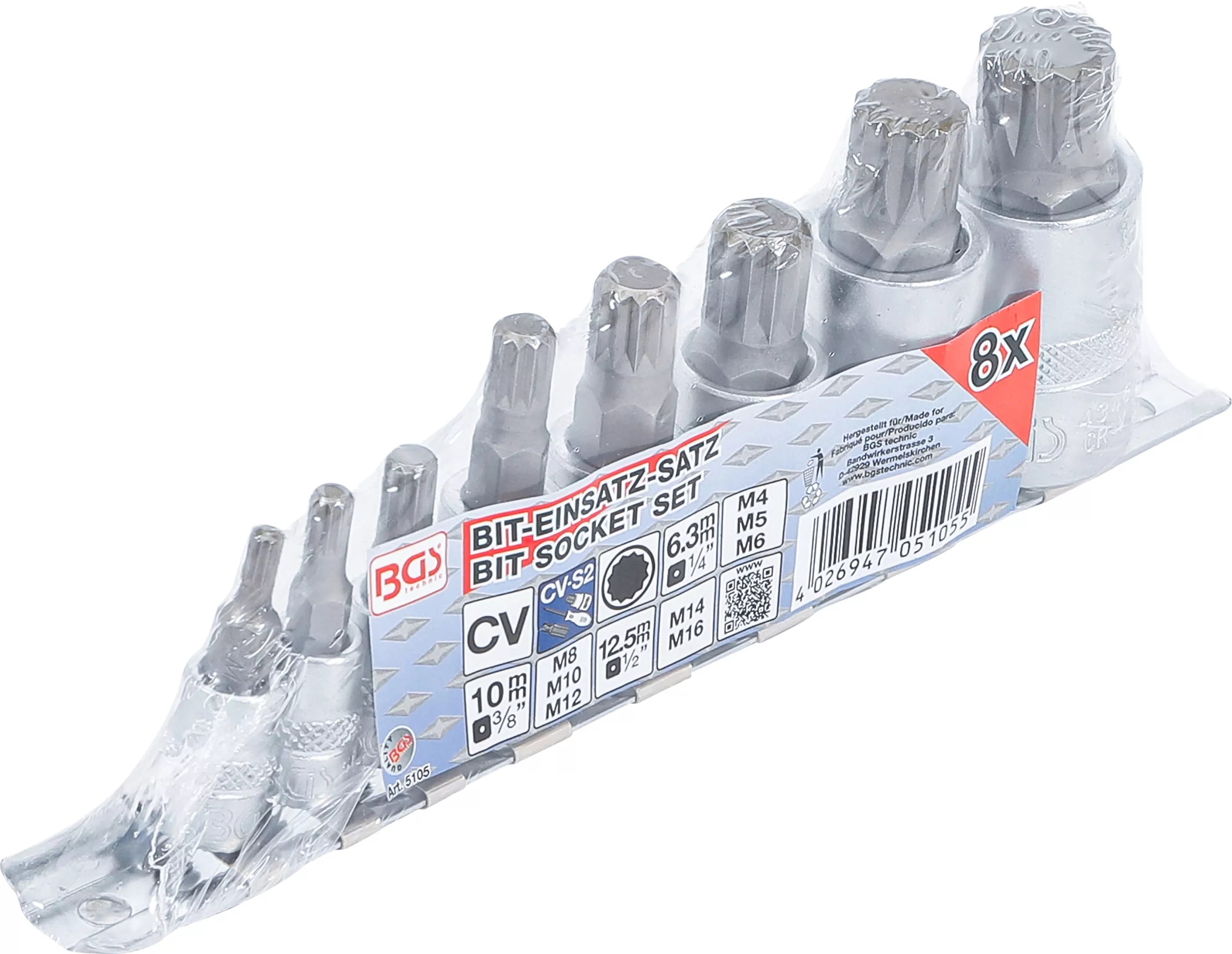 Bit-Einsatz-Satz | Innenvielzahn (für XZN) | M4 - M16 | 8-tlg.