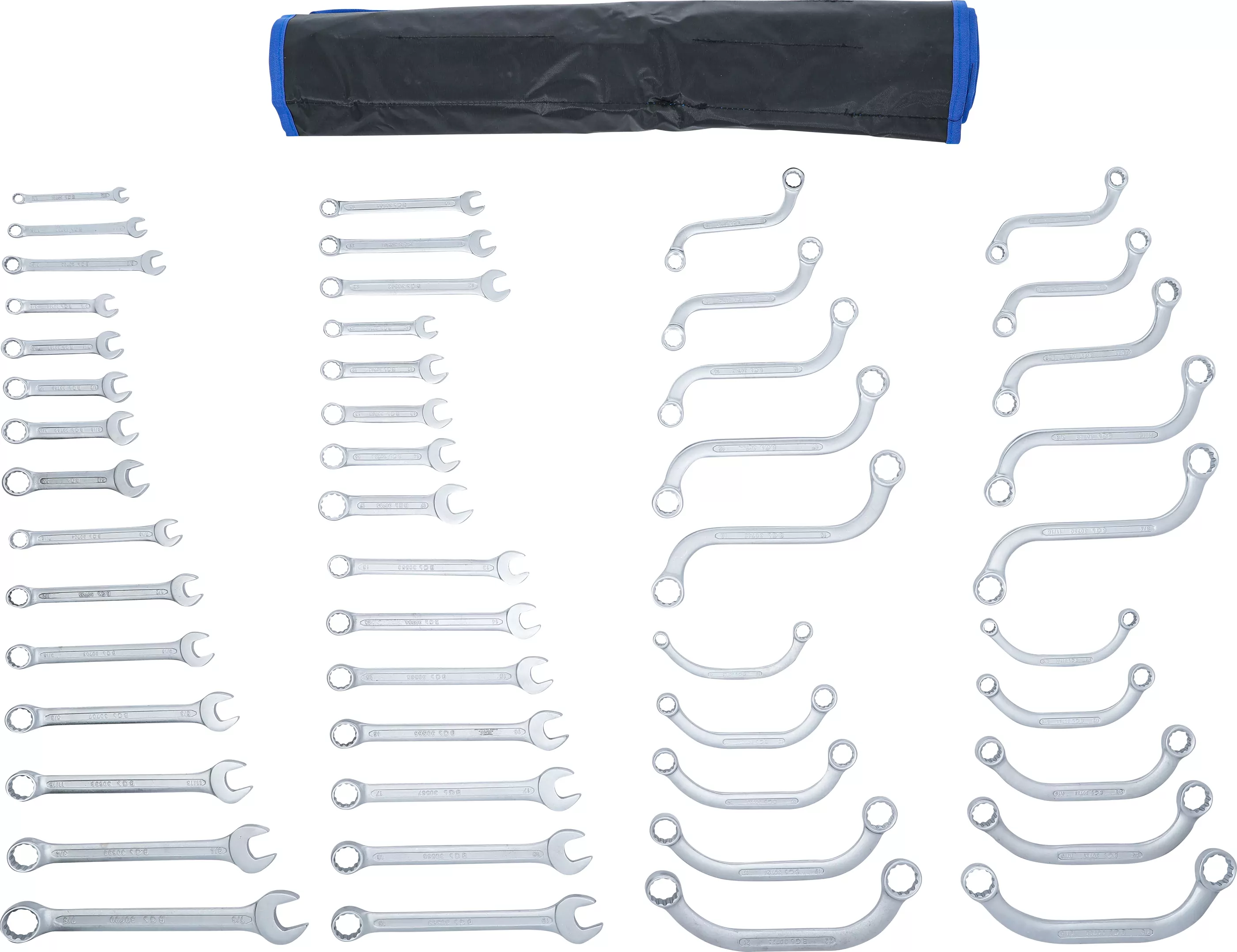 Maul-/Ringschlüsselsortiment | Zollgrößen / metrisch | 50-tlg.