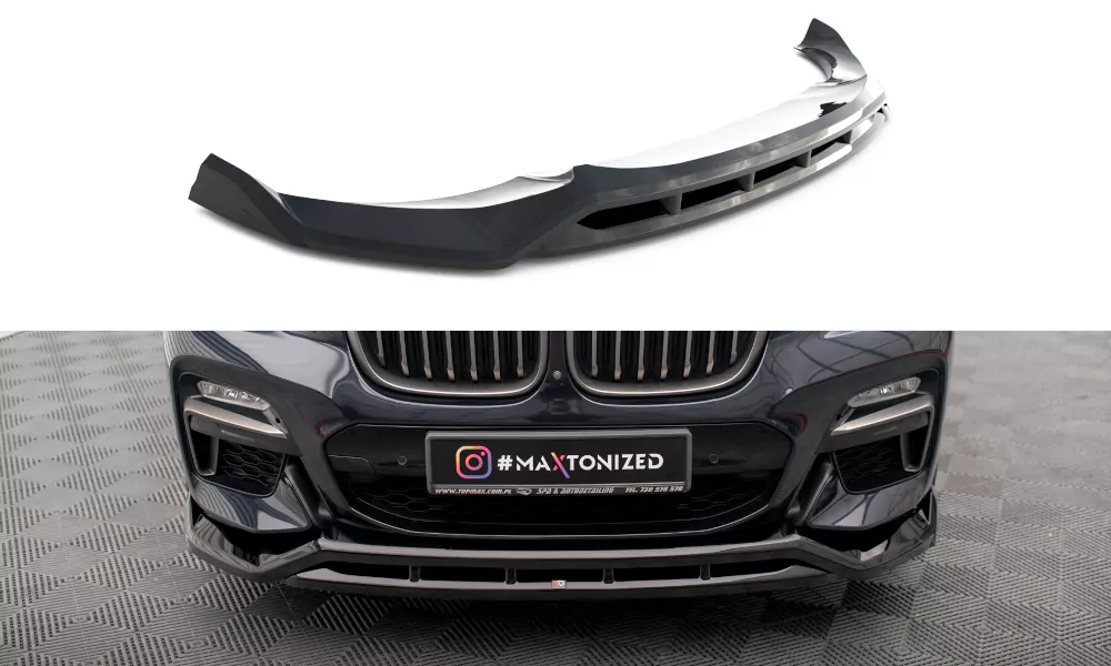Front Ansatz V.2 Für BMW X4 M-Paket G02 Schwarz Hochglanz