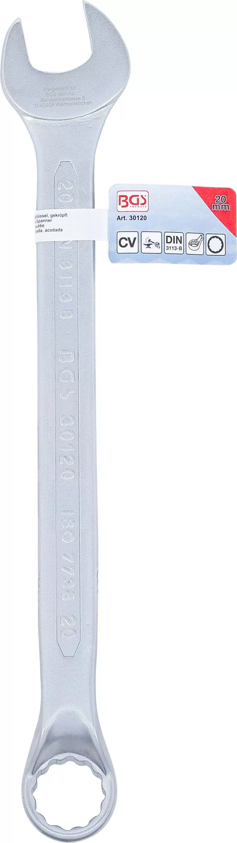 Maul-Ringschlüssel, gekröpft | SW 20 mm