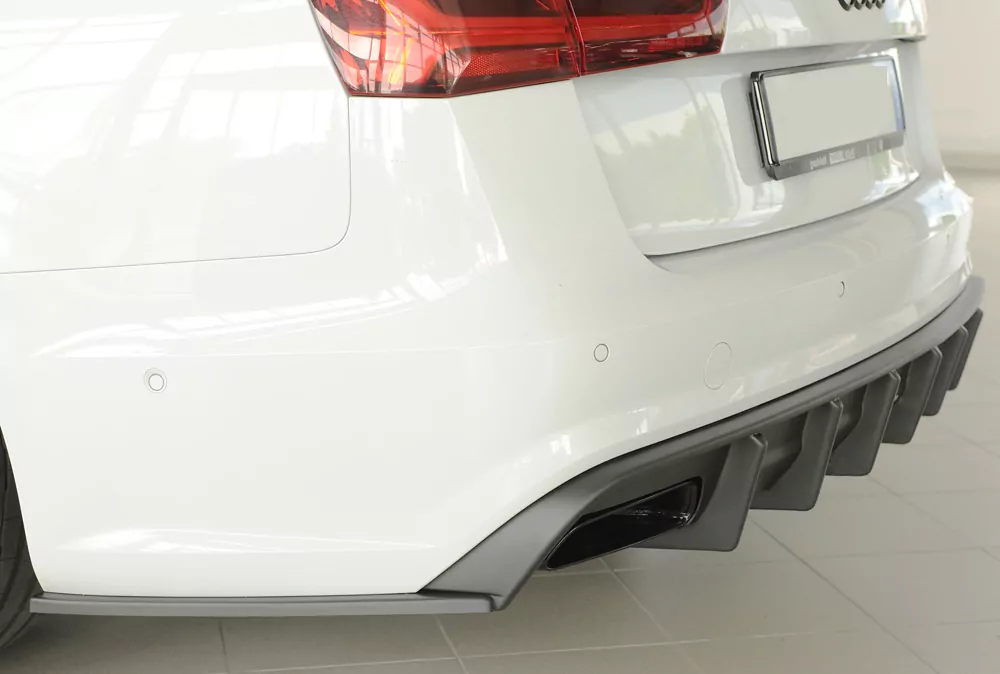 Rieger Heckschürzenansatz seitlich links matt schwarz für Audi A6 S6 (4G/C7) Lim. 09.14- (ab Facelift)