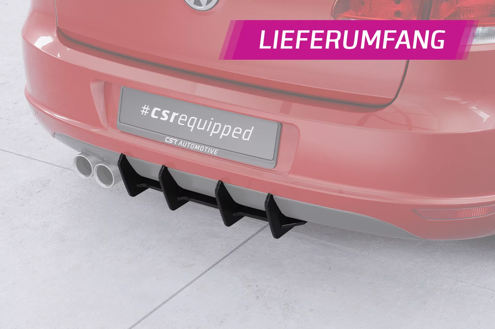 Racing Diffusor / Heckansatz für VW Golf 6 (Typ 1K) HA334