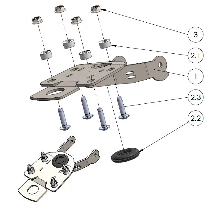 Kennzeichenhalter | YAMAHA MT 125 | 20-21 verstellbar | schwarz | inkl. Reflektorhalter