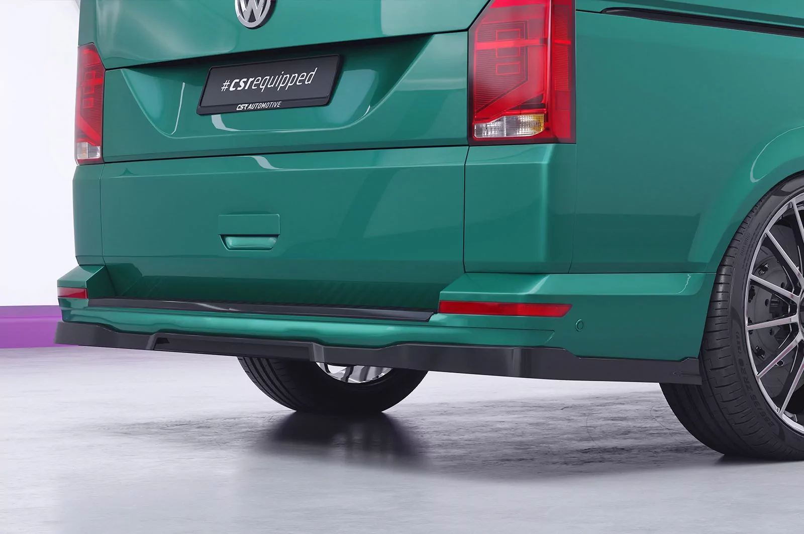 Heckansatz für VW T6 / T6.1 HA297 Schwarz Strukturiert