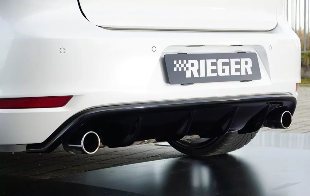 Rieger Heckeinsatz glanz schwarz für VW Golf 6 GTI 5-tür.